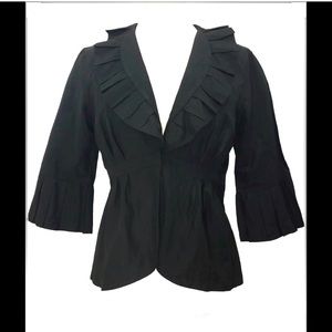 CAbi Black Shimmer 3/4 Sleeve Cosette Blazer Sz 4